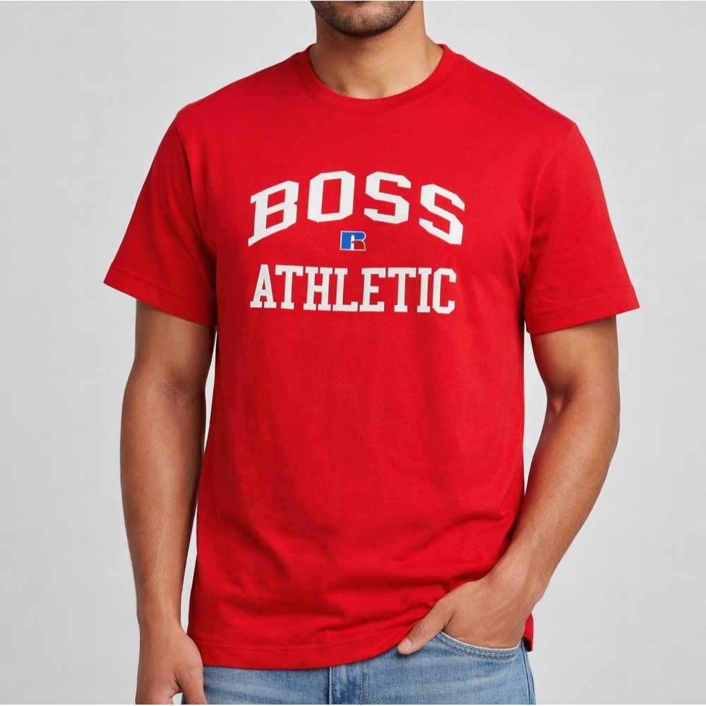BOSS x Russell Athletic BOSS ATHLETIC Red Logo T-Shirt Mens XL‎